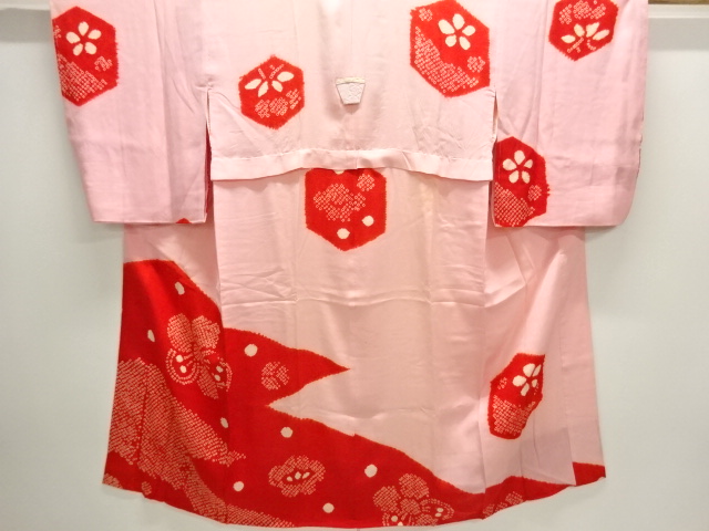 アンティーク　絞り花模様長襦袢